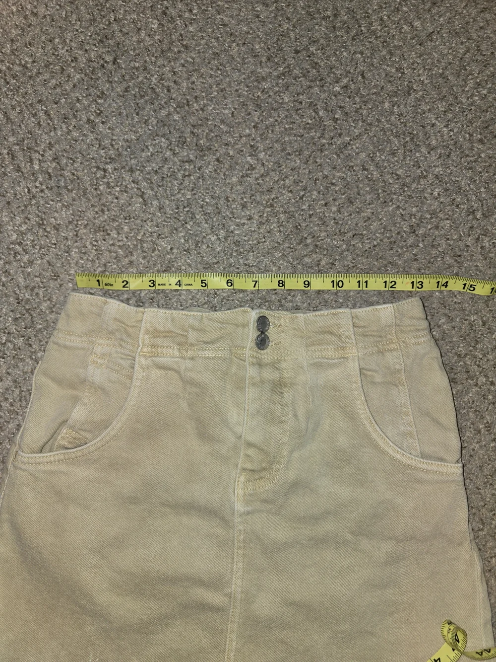 Free People Tan Frayed Hem Denim Skirt Size 4